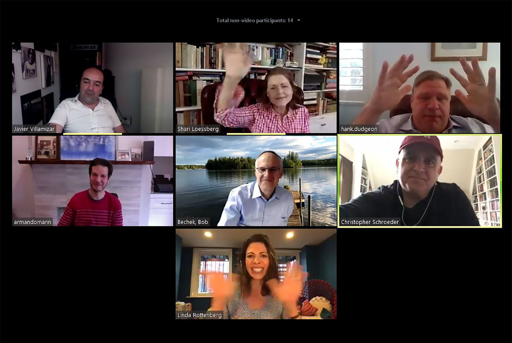 Screenshot of the first virtual ISP. Panelists interviewed candidates, deliberated, and voted via Zoom to select the next class of Endeavor Entrepreneurs at Endeavors first Virtual ISP.