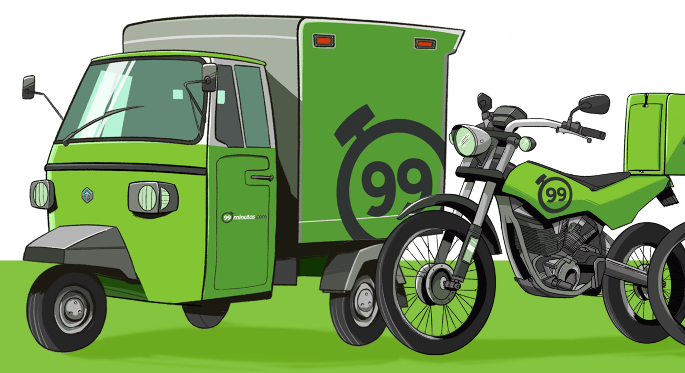 illustration of two delivery vehicles for 99minutos